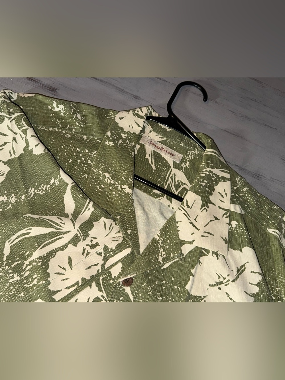 Tommy Bahama XXL 100% Silk Green Floral Tropical Camp Shirt
